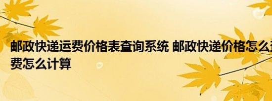 邮政快递运费价格表查询系统 邮政快递价格怎么查询邮政运费怎么计算 