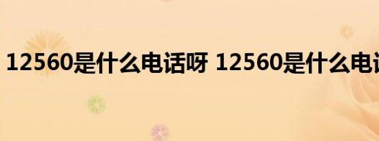 12560是什么电话呀 12560是什么电话号码 