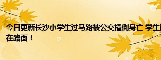 今日更新长沙小学生过马路被公交撞倒身亡 学生面部朝下趴在路面！