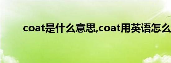 coat是什么意思,coat用英语怎么读