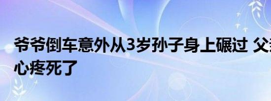 爷爷倒车意外从3岁孙子身上碾过 父亲看到后心疼死了