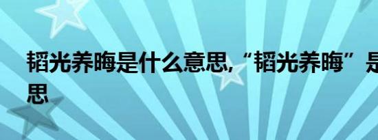 韬光养晦是什么意思,“韬光养晦”是什么意思