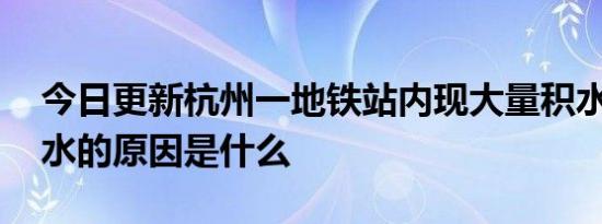 今日更新杭州一地铁站内现大量积水 出现积水的原因是什么