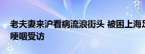 老夫妻来沪看病流浪街头 被困上海足足两月哽咽受访