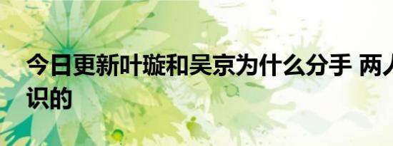 今日更新叶璇和吴京为什么分手 两人怎么认识的