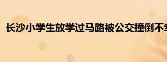 长沙小学生放学过马路被公交撞倒不幸身亡