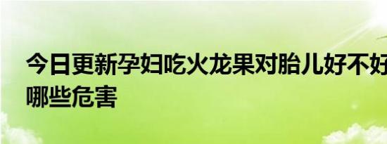 今日更新孕妇吃火龙果对胎儿好不好 一般有哪些危害