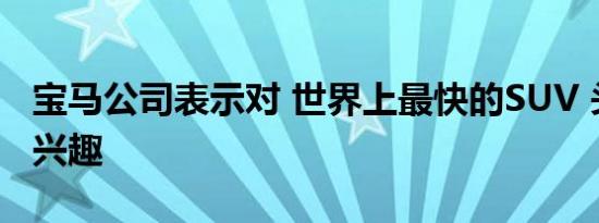 宝马公司表示对 世界上最快的SUV 头衔不感兴趣