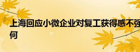 上海回应小微企业对复工获得感不强 这是为何