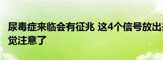 尿毒症来临会有征兆 这4个信号放出来你该察觉注意了