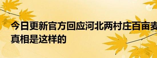 今日更新官方回应河北两村庄百亩麦地被毁 真相是这样的