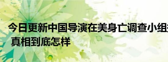 今日更新中国导演在美身亡调查小组提出质疑 真相到底怎样