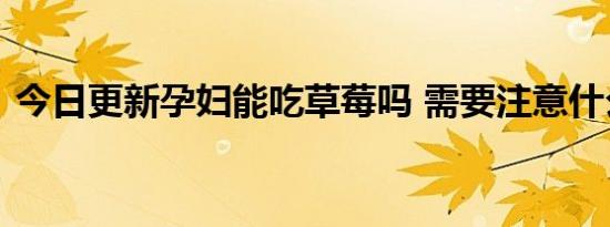 今日更新孕妇能吃草莓吗 需要注意什么事项