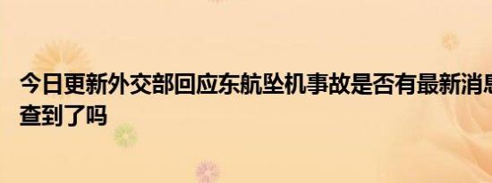 今日更新外交部回应东航坠机事故是否有最新消息 坠机原因查到了吗