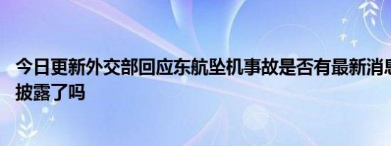 今日更新外交部回应东航坠机事故是否有最新消息 事故原因披露了吗