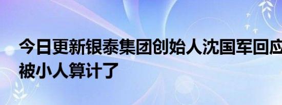 今日更新银泰集团创始人沈国军回应被限高 被小人算计了