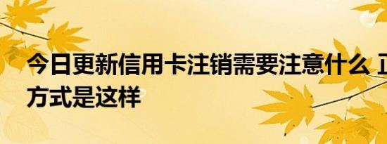 今日更新信用卡注销需要注意什么 正确销卡方式是这样