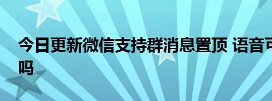 今日更新微信支持群消息置顶 语音可以置顶吗