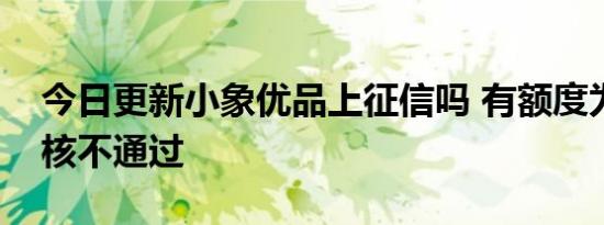今日更新小象优品上征信吗 有额度为什么审核不通过
