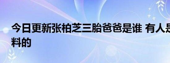 今日更新张柏芝三胎爸爸是谁 有人是这样爆料的