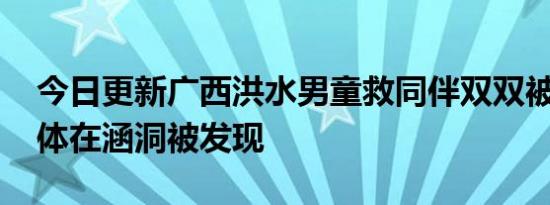 今日更新广西洪水男童救同伴双双被冲走 遗体在涵洞被发现