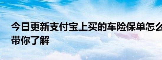 今日更新支付宝上买的车险保单怎么拿 下文带你了解