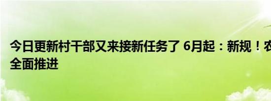 今日更新村干部又来接新任务了 6月起：新规！农村“五拆”全面推进