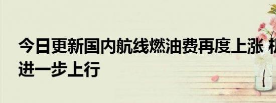 今日更新国内航线燃油费再度上涨 机票价格进一步上行