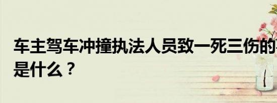 车主驾车冲撞执法人员致一死三伤的事件真相是什么？