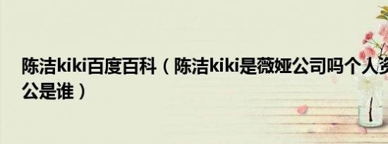 陈洁kiki百度百科（陈洁kiki是薇娅公司吗个人资料显示老公是谁）