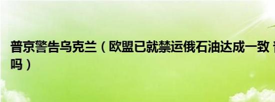 普京警告乌克兰（欧盟已就禁运俄石油达成一致 普京会报复吗）