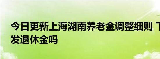 今日更新上海湖南养老金调整细则 下个月补发退休金吗