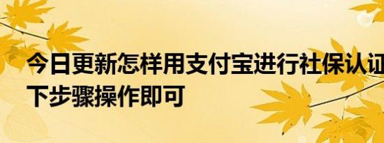 今日更新怎样用支付宝进行社保认证 按照以下步骤操作即可