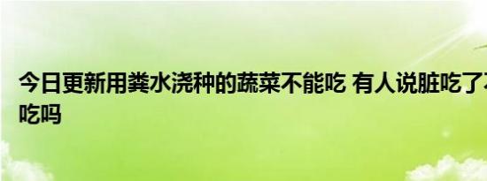 今日更新用粪水浇种的蔬菜不能吃 有人说脏吃了不健康真能吃吗