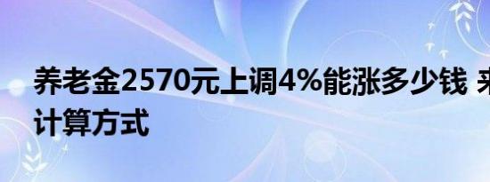 养老金涨4.5能涨多少钱（养老金2570元上调4%能涨多少钱 来看最新计算方式）