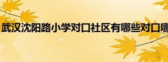 武汉沈阳路小学对口社区有哪些对口哪个初中