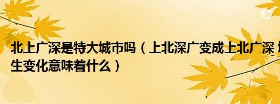 北上广深是特大城市吗（上北深广变成上北广深 城市排名发生变化意味着什么）