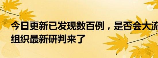 今日更新已发现数百例，是否会大流行 世卫组织最新研判来了