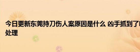 今日更新东莞持刀伤人案原因是什么 凶手抓到了吗后续怎么处理