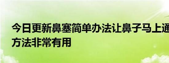 今日更新鼻塞简单办法让鼻子马上通 这几个方法非常有用