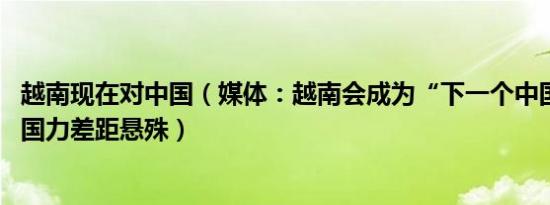 越南现在对中国（媒体：越南会成为“下一个中国”吗 综合国力差距悬殊）