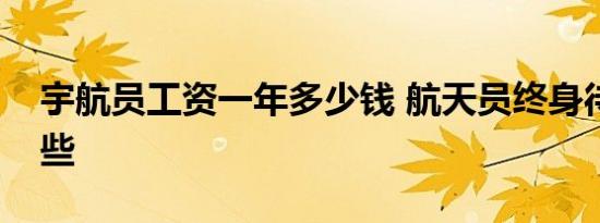 宇航员工资一年多少钱 航天员终身待遇有哪些