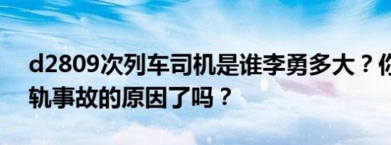 d2809次列车司机是谁杨勇多大？你找到脱轨事故的原因了吗？