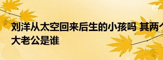 刘洋从太空回来后生的小孩吗 其两个孩子多大老公是谁