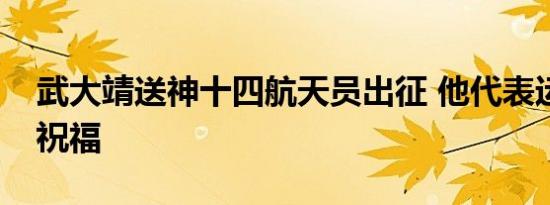 武大靖送神十四航天员出征 他代表运动员送祝福