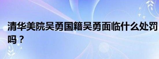 清华美院吴勇国籍吴勇面临什么处罚？备案了吗？