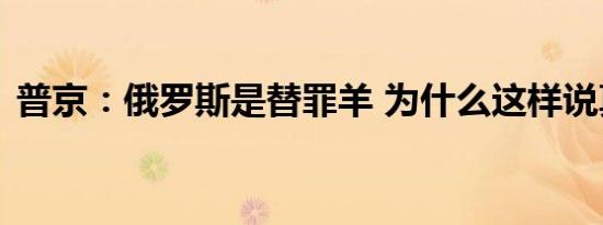 普京：俄罗斯是替罪羊 为什么这样说真相了