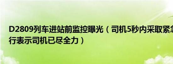 D2809列车进站前监控曝光（司机5秒内采取紧急制动，同行表示司机已尽全力）