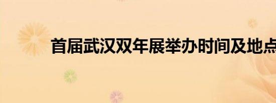 首届武汉双年展举办时间及地点