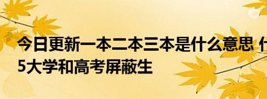 今日更新一本二本三本是什么意思 什么叫985大学和高考屏蔽生